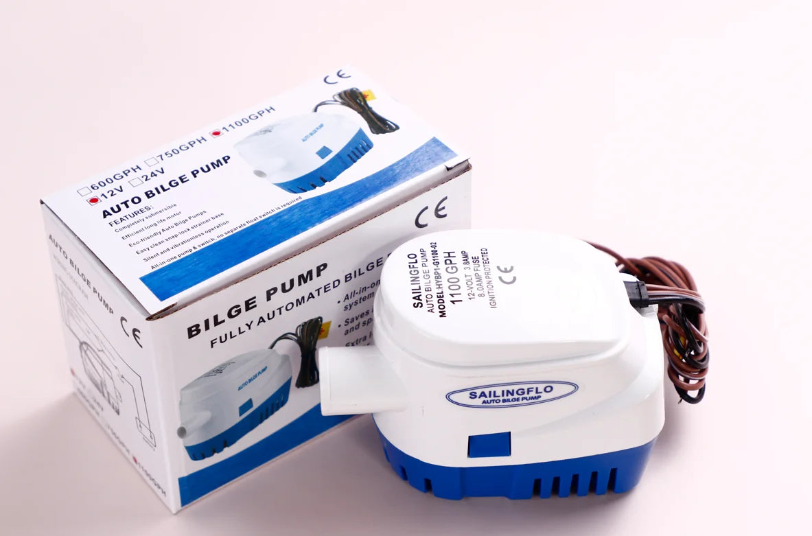 SAILINGFLO Automatic Boat Self-priming Marine RV 1100GPH 12 Volt Anti-Airlock CE Certified Auto Bilge Pump with 2-Year Warranty