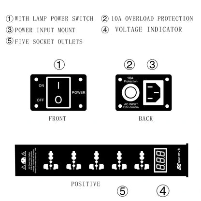 Matihur MT-102 Audio Noise AC Power Filter Power Conditioner Power Purifier Surge Protection with EU Outlets Power Strip hifi