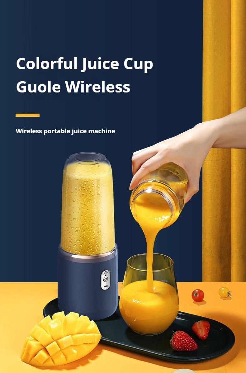 Custom Logo 6-Blade Mini Portable Electric Fruit Juicer Hot Sell USB Rechargeable Juicer Blender with Cup for Car Use