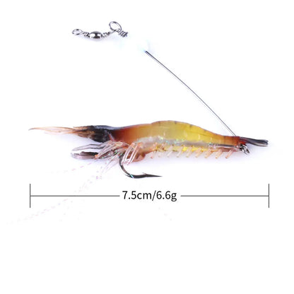 7.5cm/6.6g Plastic Fishing Bait Soft Swim Shrimp Lure Bionic Shrimp Lures for River and Lake Hot Sale Products