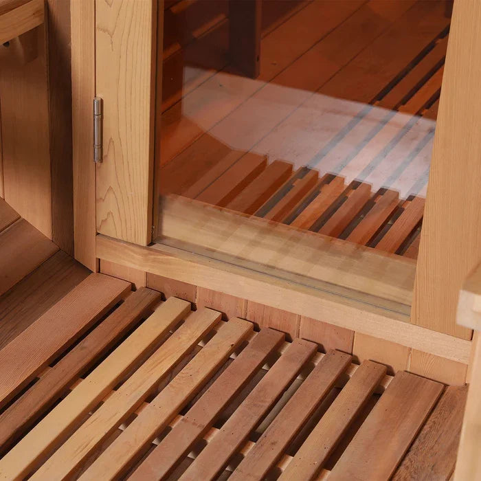 USA Warehouse Stock 4-Person Outdoor Dry Steam Sauna Room Canadian Red Cedar Sauna for Optimal Relaxation