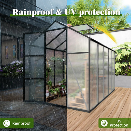 [US Stock] 6x10FT Polycarbonate Walk-in Outdoor Greenhouse With Sturdy Aluminum Frame Fast Delivery From US MOQ 1 Unit by PDG ibma