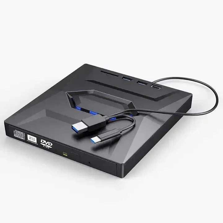 5 in 1 External DVD Drive TF SD Card Reader USB 3.0 Portable CD/DVD RW Optical Drive/DVD Player CD ROM Burner