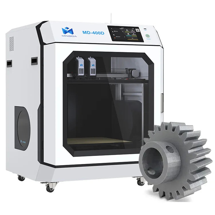 MD-400D Industrial 3D Printer Imprimante Impresora Idex Dual 400mm New Condition FDM Includes Extruder Nozzle PLA Nylon Printing