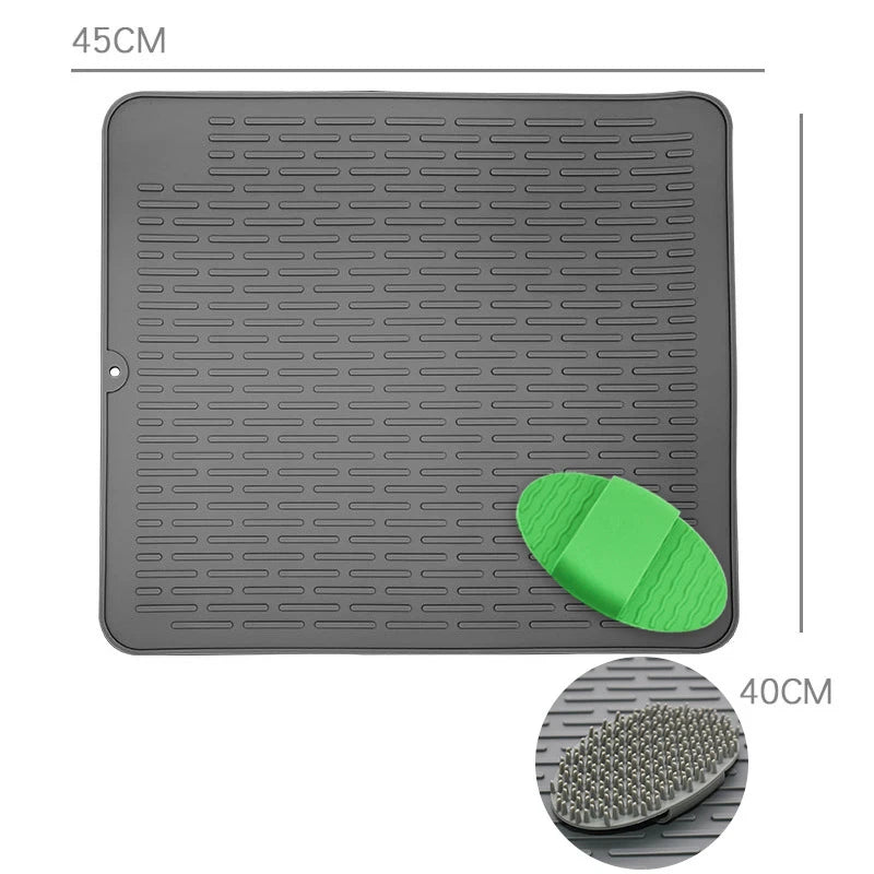 Silicone Dish Quick Bar Drying Dining Table Bath Mat Custom Logo Foldable Kitchen Large Microfiber