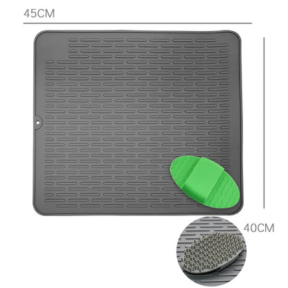 Silicone Dish Quick Bar Drying Dining Table Bath Mat Custom Logo Foldable Kitchen Large Microfiber