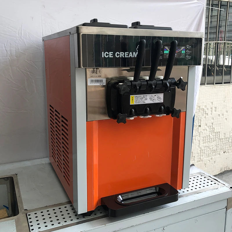 Tabletop Ice Cream Machine 3 Flavor Commercial Soft Serve Ice Cream Maker Machines Ice Cream Machine for Small Businesses