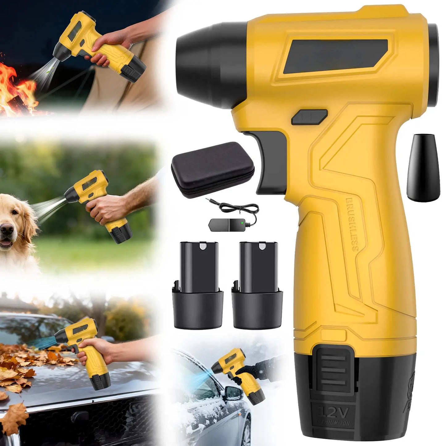 Battery Powered DIY Brushless Motor Cordless Tool for Dust and Leaf Clearing