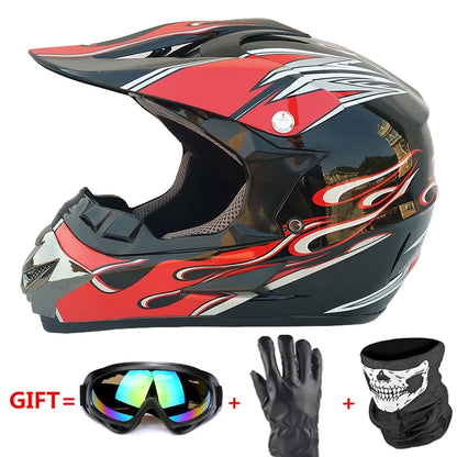 Professional Racing Casco Moto Off Road Helmet ATV Dirt Bike Downhill MTB DH Capacete Motocross Helmet With Mask Gloves Glasses