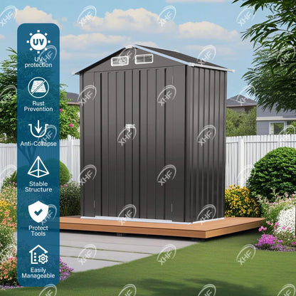 Free Shipping in Stock 5 * 3f T Metal Outdoor Storage Shed with Waterproof and Lockable Compact Tool Shed