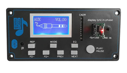Bluetooth 12V LCD MP3 Decoder Board WAV WMA Decoding MP3 Rec Player Audio Module Support FM Radio AUX USB With Lyrics Display