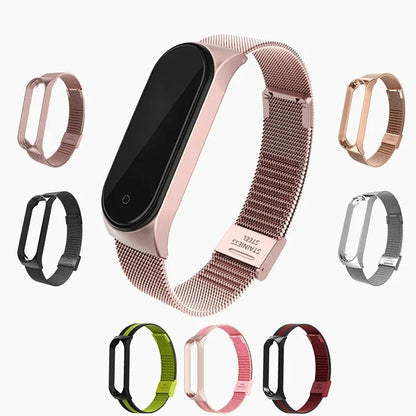 Metal Strap bracelet for Xiaomi mi band 7 6 5 3 4 strap Stainless Steel MiBand 4 Smart Wrist Strap for xiao mi miband 4 3 straps