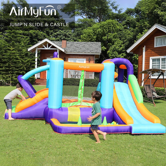 Usa in Stock AirMyFun Trampoline Outdoor Playground Games Bounce Castle Inflatable Jumping House Bounce House With Slide