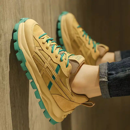 Men's Retro High-End Sports Casual Shoes Breathable Ins Dad Trendy Height Increasing Youth Thick-Soled Comfortable Spring