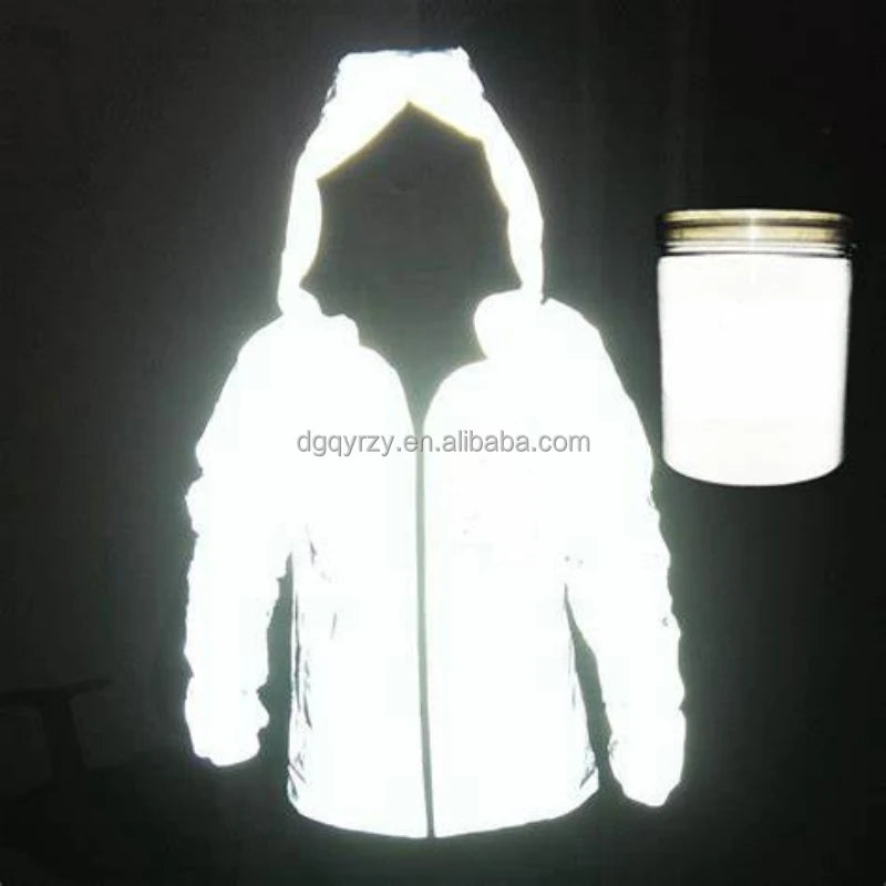 High-Light  Gray Reflective Micro Glass Beads Powder 200-350UM High Glossy Screen Printing Industry 20kg Barrel QY Brand