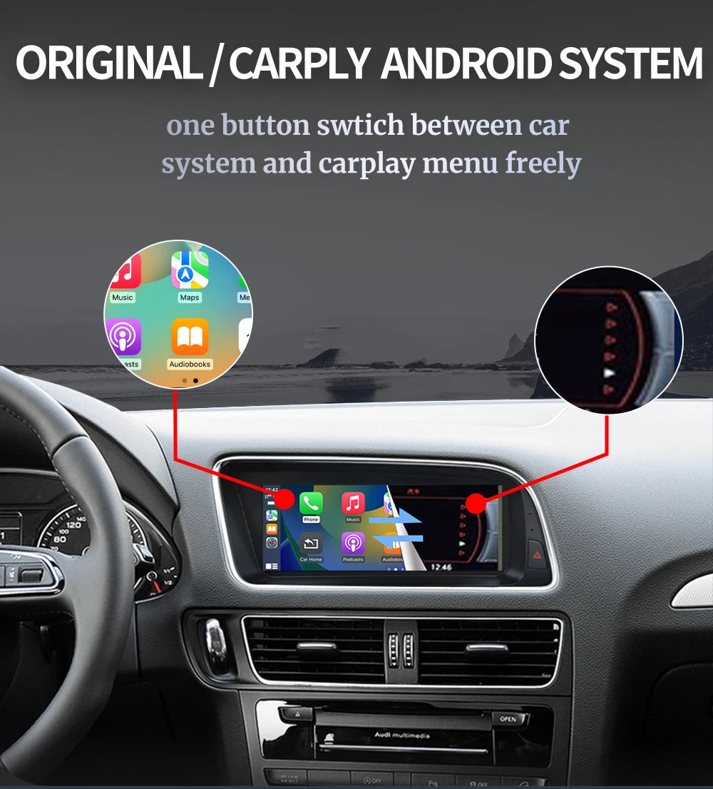 Touch Screen Wireless Radio Stereo Carplay Player Audio GPS Android Car Multimedia for Audi Q5