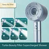 Contemporary Single-Handle ABS Pressurized Rain-Spray Shower Head with Pause Pattern Massage Filter for Bathrooms and Hotels