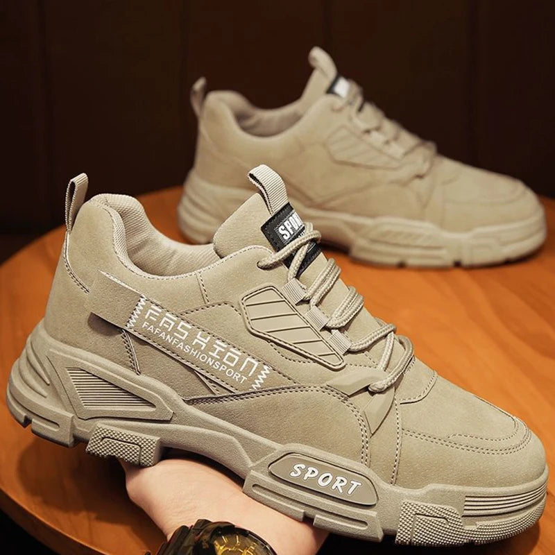 Y Men's Shoes New Breathable Cargo Shoes Men's Versatile Platform Soles Construction Site Working Footwear Sports Board Shoes