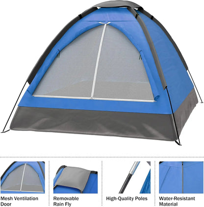 Wakeman Outdoors 2-Person Lightweight Camping Tent One Bedroom Portable Rain Fly Carrying Bag for Outdoor Backpacking Hiking