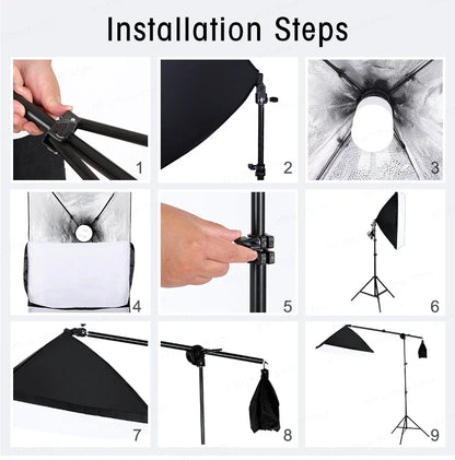 Photography Lighting Kit 2x3M Photo Background Backdrops Soft Umbrella Softbox Light Stand  Portable Bag For Photo Studio Shoot