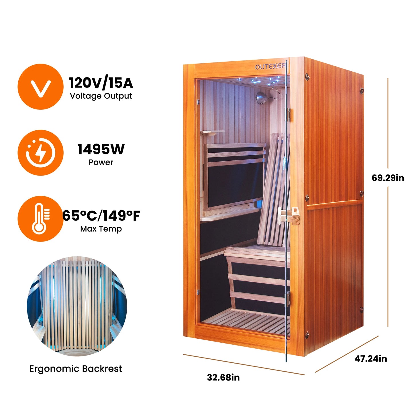 Luxury Indoor Wooden Sauna Cabin Far Infrared Heating Home Use Sauna Equipment Factory Price Sauna Room