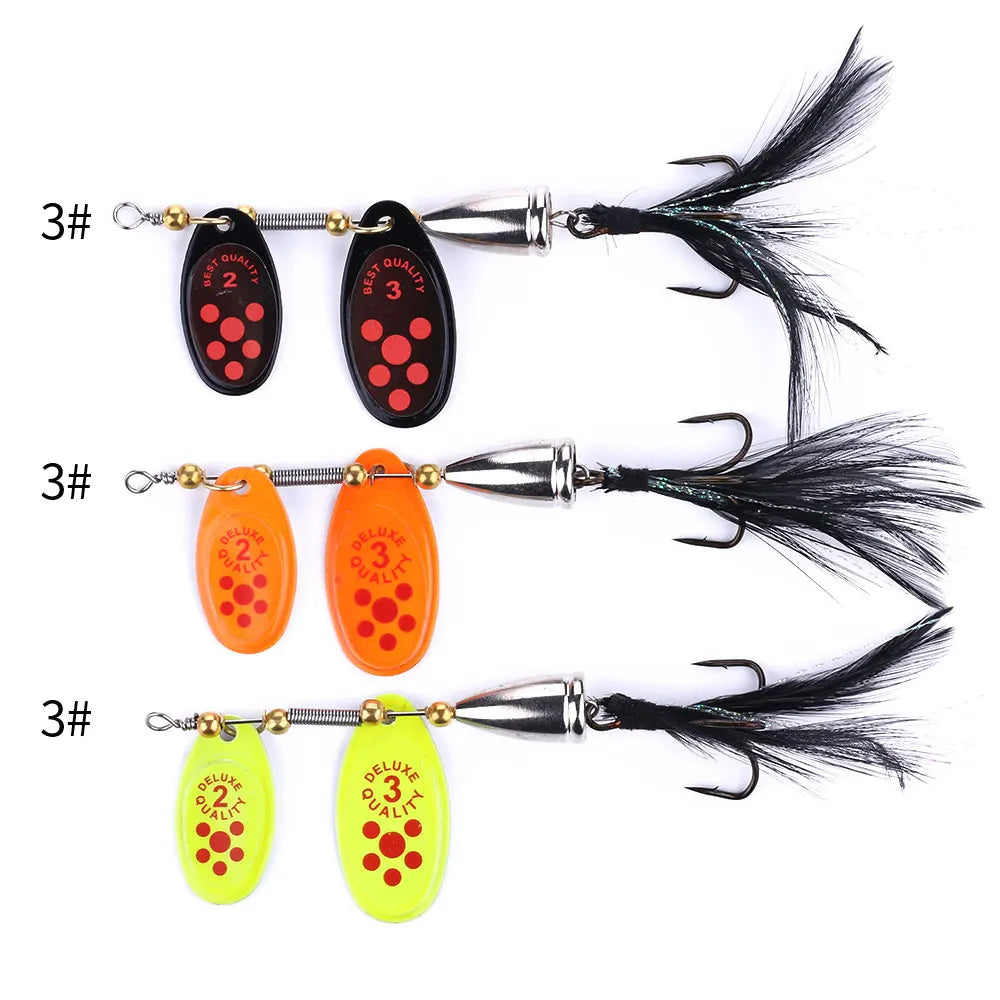 6.5cm/13g Manufacturer Double Blade Fishing Spinner Hard Metal Spoons Blade Swimbait Fishing Lure for Saltwater Freshwater