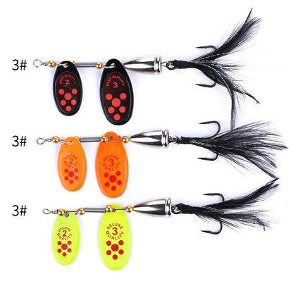 6.5cm/13g Manufacturer Double Blade Fishing Spinner Hard Metal Spoons Blade Swimbait Fishing Lure for Saltwater Freshwater