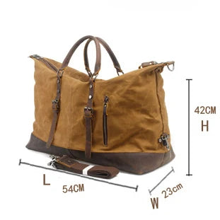 831 Vintage Water Resistant Duffel Bag Weekender Bag Canvas Sling Bag Zipper Closure Unisex