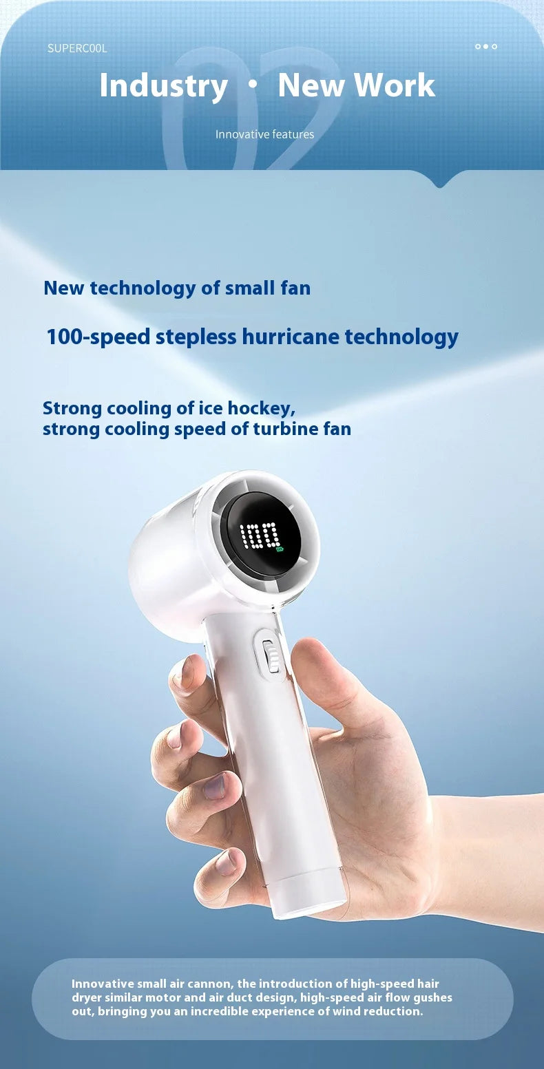 RYW Fan Factory FS2553 Portable 3000mAh USB Rechargeable Foldable Touch Control Handheld Fan Flashlight for Students Car Outdoor