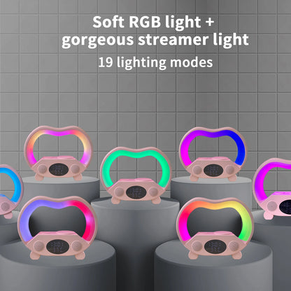 Wholesale Price Smart RGB Alarm Clock Colorful Light  Mini Size G Shape Speaker Wake up Lamp with Charger for Iwatch
