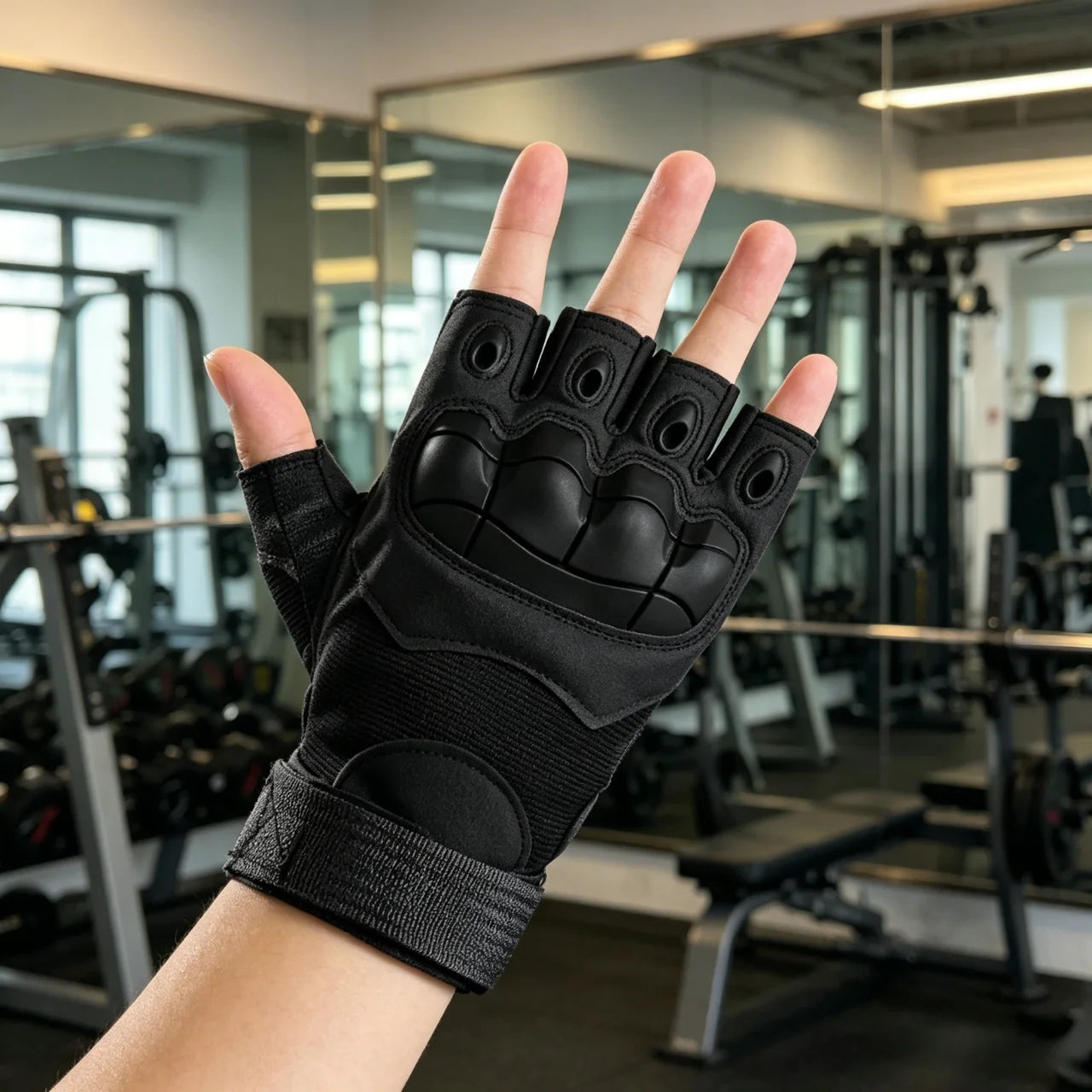 Tactical Fingerless Gloves Breathable, Non-Slip, Impact Resistant, for Outdoor Cycling, Motorcycle Riding, Rock Climbing