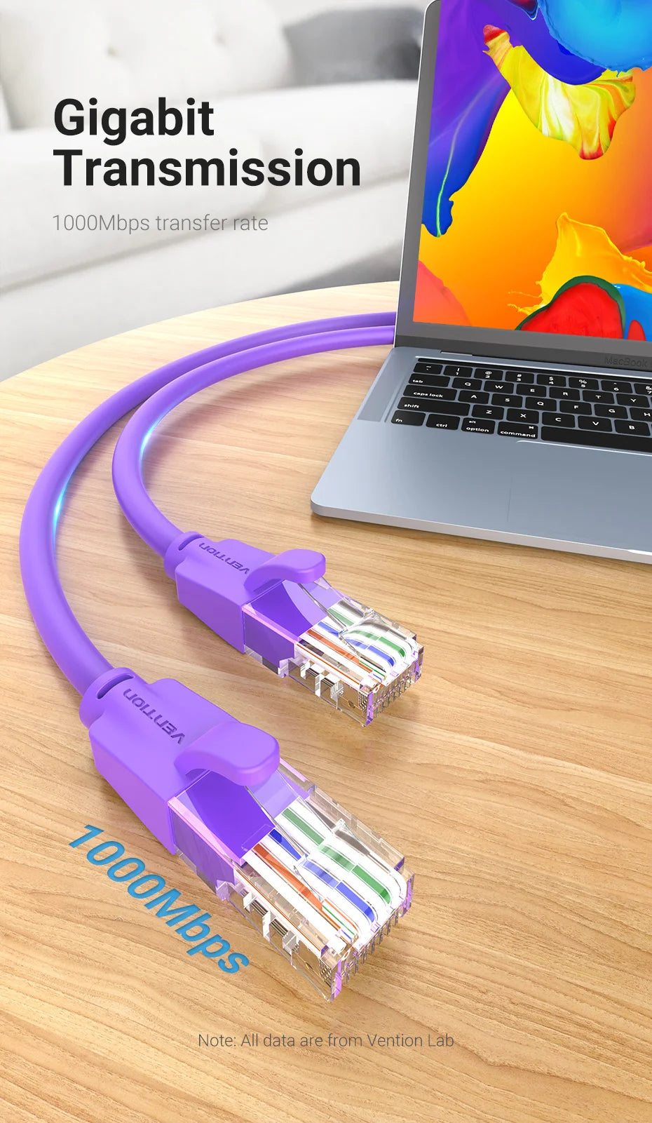 Vention Colour Ethernet Cable Cat 6 Network Cable 4 Twisted Pair Patch Cord RJ45 Internet UTP Cat6 Lan Cable for Laptop Router