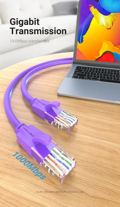 Vention Colour Ethernet Cable Cat 6 Network Cable 4 Twisted Pair Patch Cord RJ45 Internet UTP Cat6 Lan Cable for Laptop Router
