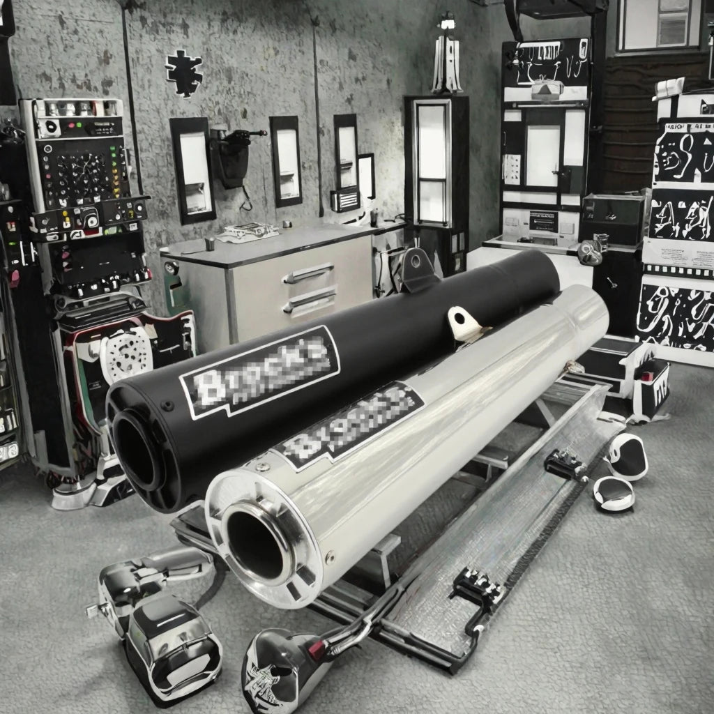 Brock Moto Muffler Universal Steel and Black Exhaust for Honda CB300R CM300 CB300 CB400 CBR650 CB650F New Condition