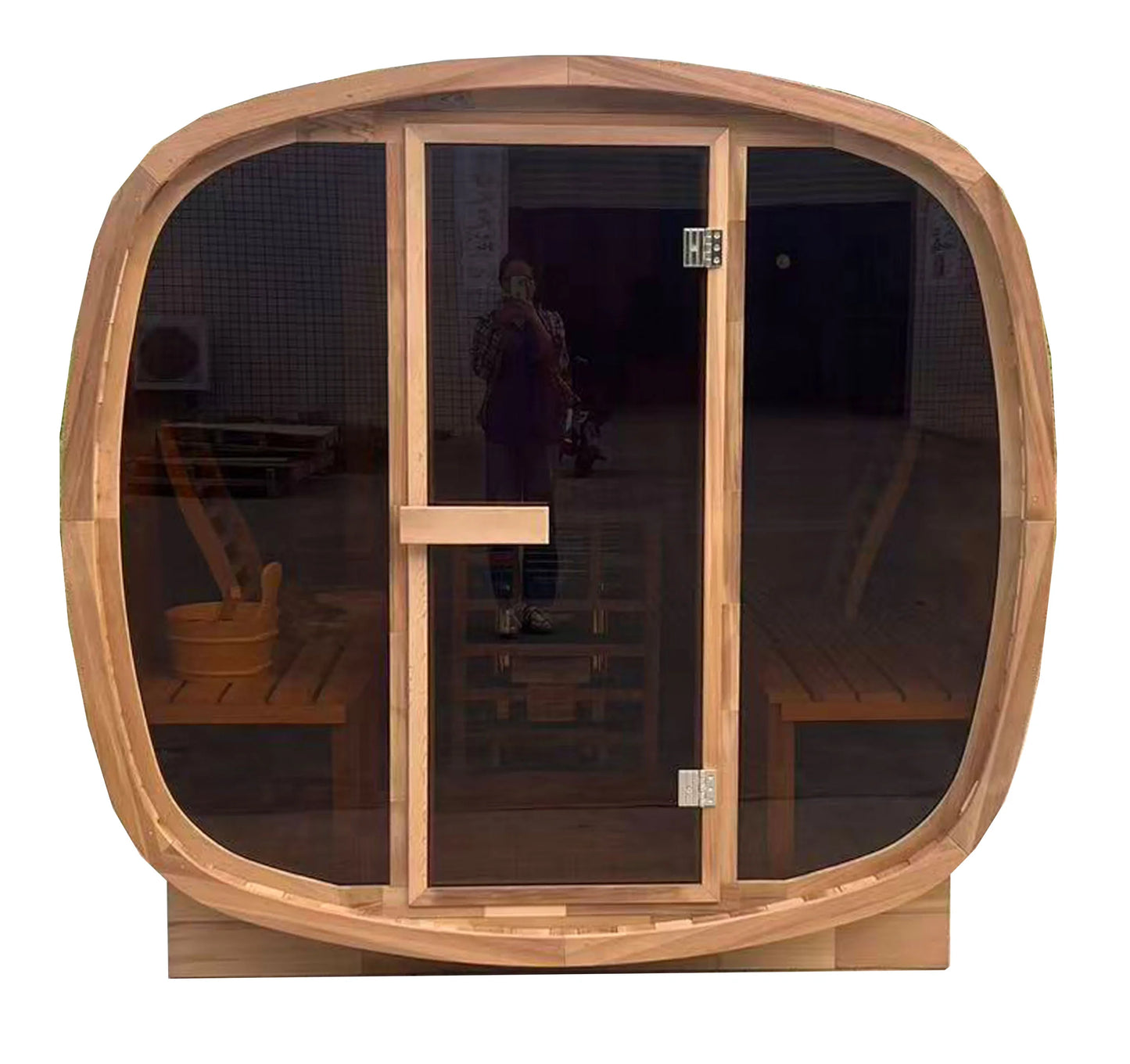 Outdoor 4-Person Cedar Sauna: a Spacious Sanctuary with Aromatherapy for Wellness Therapy