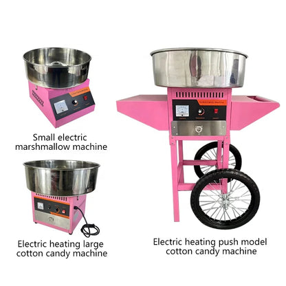 Carnival Party Supplies Candy Floss Making Machines, Popcorn Machines with Cotton Candy Machines, and Sells Wheeled Carts