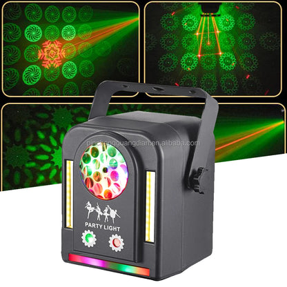 Mini 4-In-1 Gobo LED Laser Light 30W Stage Animation Laser Extremely Portable Patterned Stage Lights