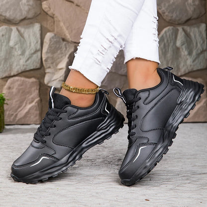 Autumn Men's Shoes 2024 New Trend Versatile Thick Sole Elevated Leather Sports and Casual Zapatos Running Shoes for Women