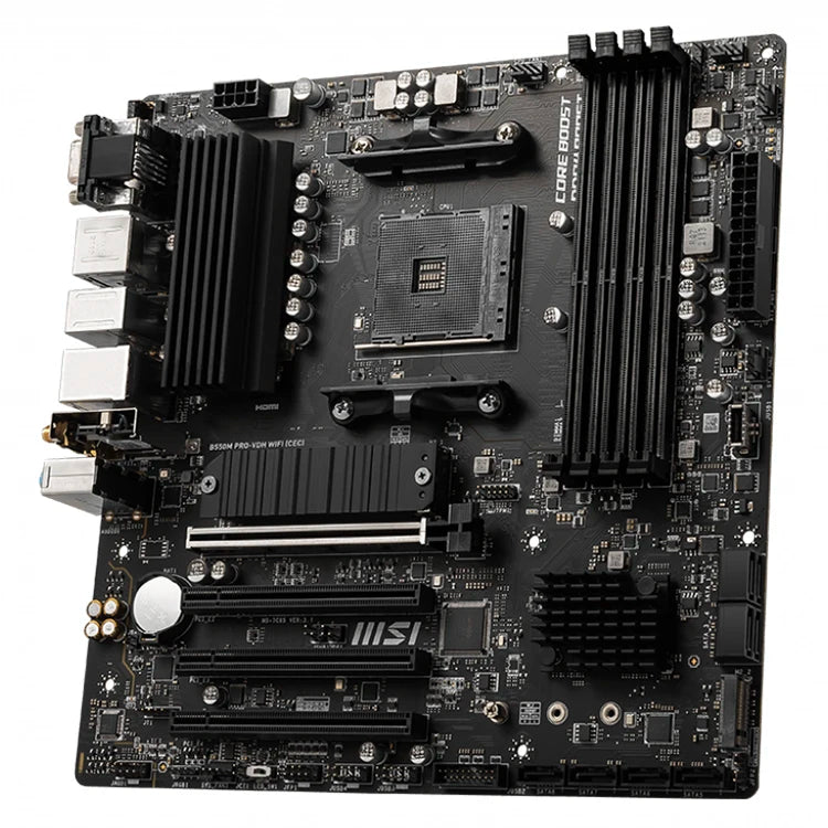 MSI B550M PRO-VDH WIFI CEC MicroATX Gaming Motherboard with B550 Chipset Support AMD Ryzen 5000 & 3000 Series Desktop Processors
