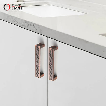 Best Price 96mm Modern Zinc Alloy Solid Hardware Copper Bronze Rectangular Antique Wardrobe Kitchen Cabinet Door Pull Handle