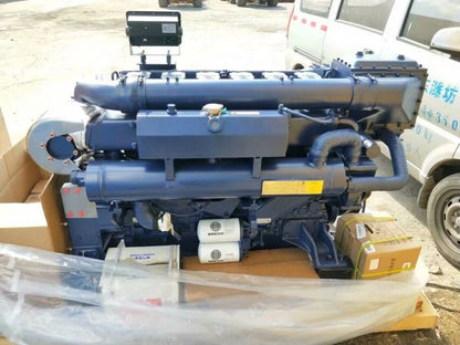 Weichai WP12C450-21(E) Marine Engine for Fishing Hot Product 450hp Diesel 4 Stroke Electric Start Inboard 0.5g/kw.h 192g/kw.h