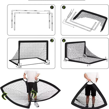 Ready to Ship Portable 4*3 FT Foldable Soccer Goal Net Mini Pop-up Training Goal for Kids and Youth Sports