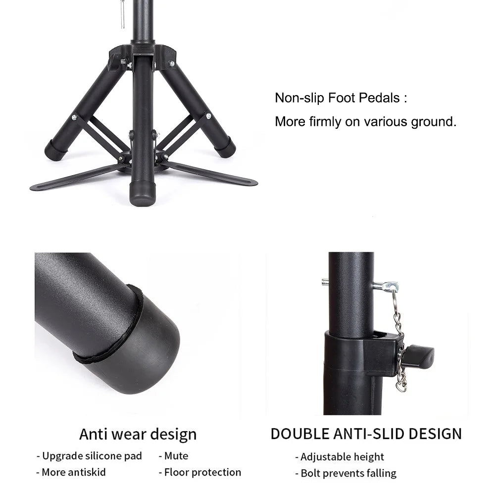 Heavy Duty Professional 3-Head Mannequin Tripod Stand 50" Adjustable Height Wig Styling Stand for Cosmetology Wig Making