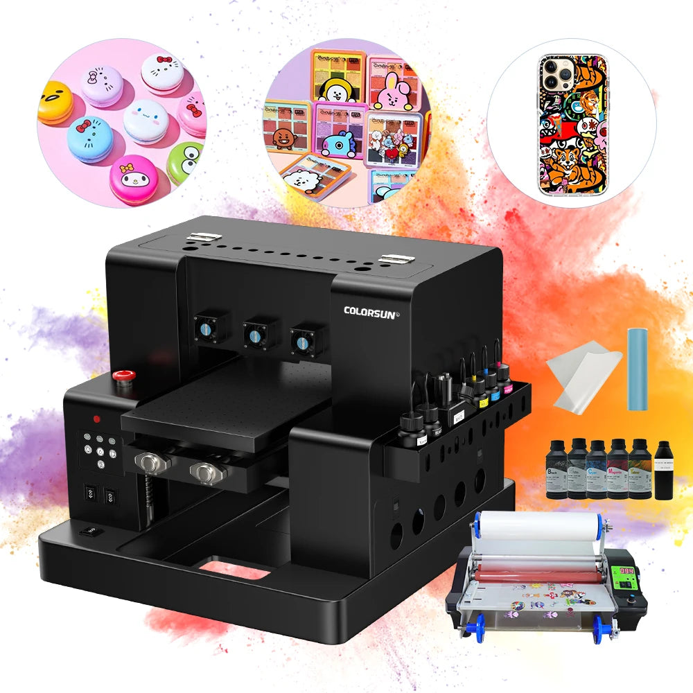 Desktop Best Selling UV Printer Flatbed Printing Machine A3 A4 UV Dtf Flatbed Printer for PVC ID Card Phone Case Metal Acrylic