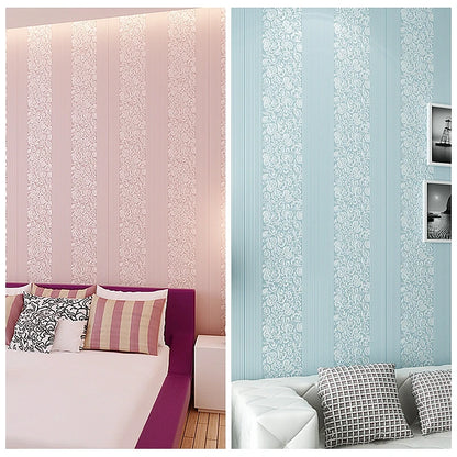 Champagne European 3D Vertical Stripe Wallpaper Bedroom Living Room Hotel Engineering Modern Simple Wallpaper