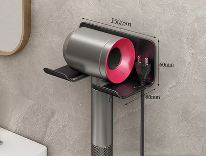 White Gun Grey Bathroom Aluminum Hair Dryer Tools Storage Holders Wall Mounted Shelf Storage Rack
