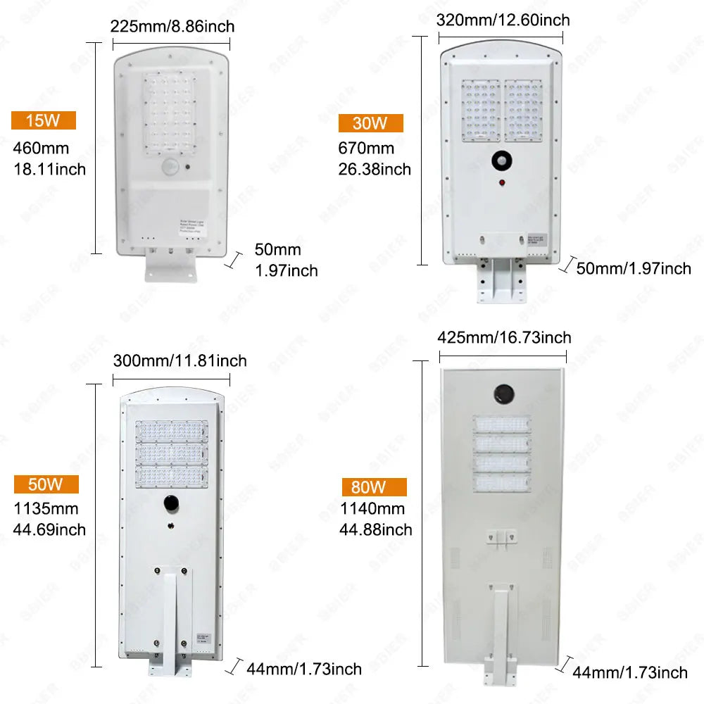 2026 High Quality 15W 30W 50W 80W Aluminium Alloy Ip65 Solar Outdoor Waterproof Efficiency Led Solar Street Light