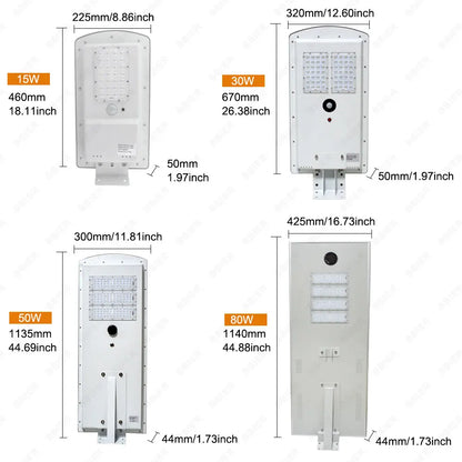 2026 High Quality 15W 30W 50W 80W Aluminium Alloy Ip65 Solar Outdoor Waterproof Efficiency Led Solar Street Light