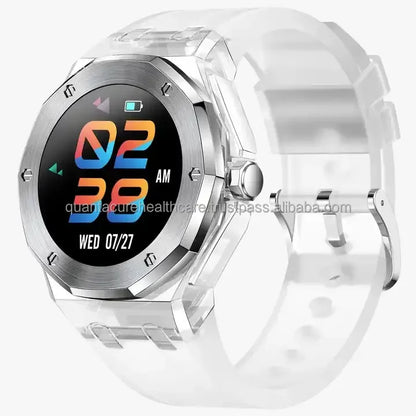 Best Quality 3ATM Waterproof Smart Watch Sleep Tracker QC F17 TK19 TFT Crystal Transparent Silica Gel Material Call Reminder