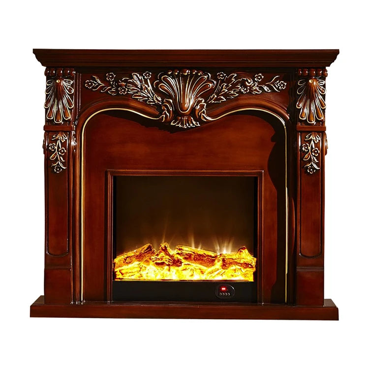 Modern European Style Outdoor Electric Fireplace Insert LED Flame Adjustable Thermostat Built-in Installation Class Energy